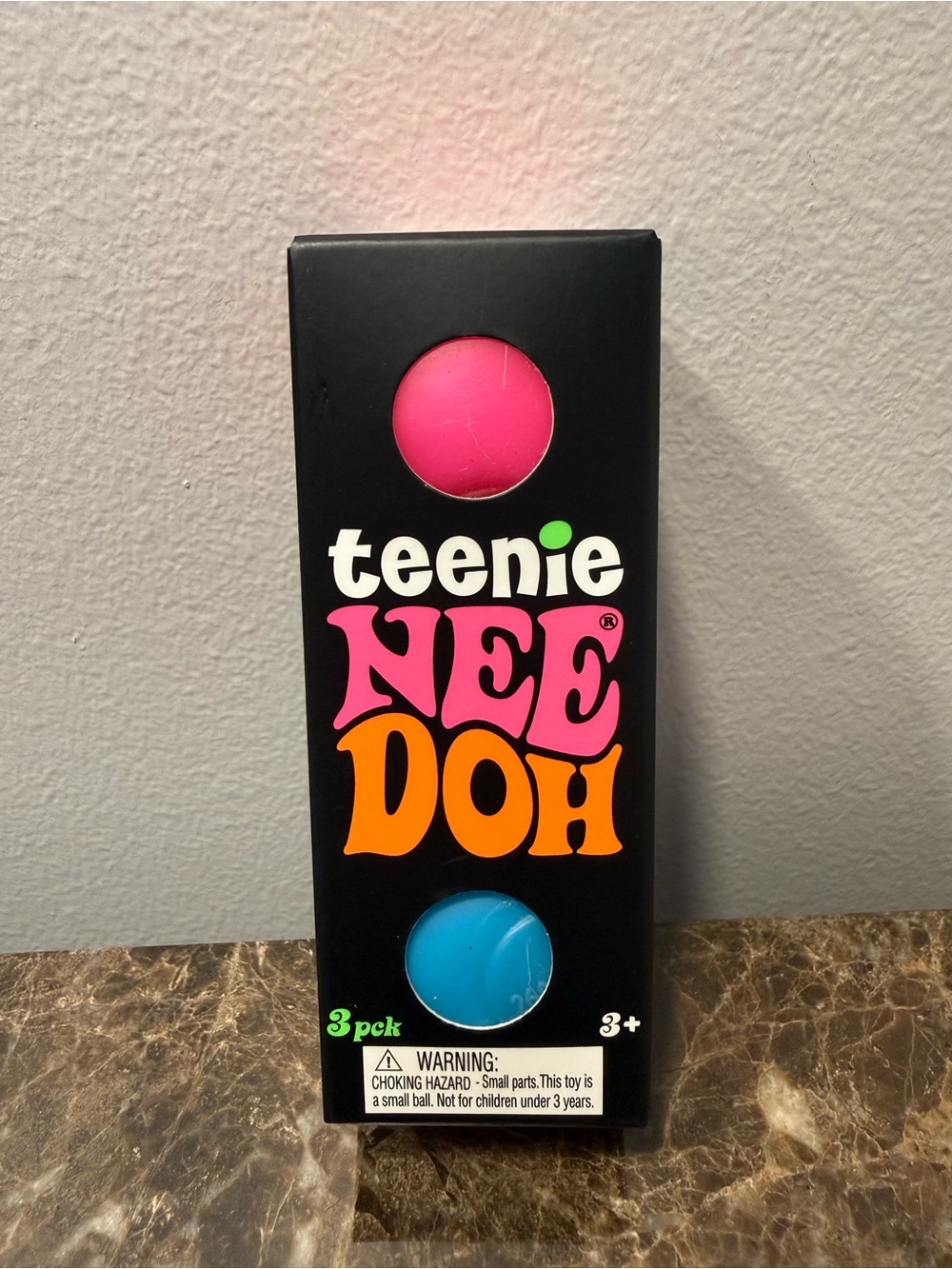 NeeDoh Teenie Groovy Glob 3-Pack - Pink, Orange, and Blue